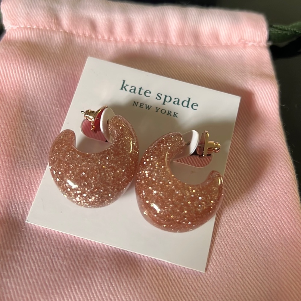 NWT Kate Spade adore-ables rosegold pink earrings X